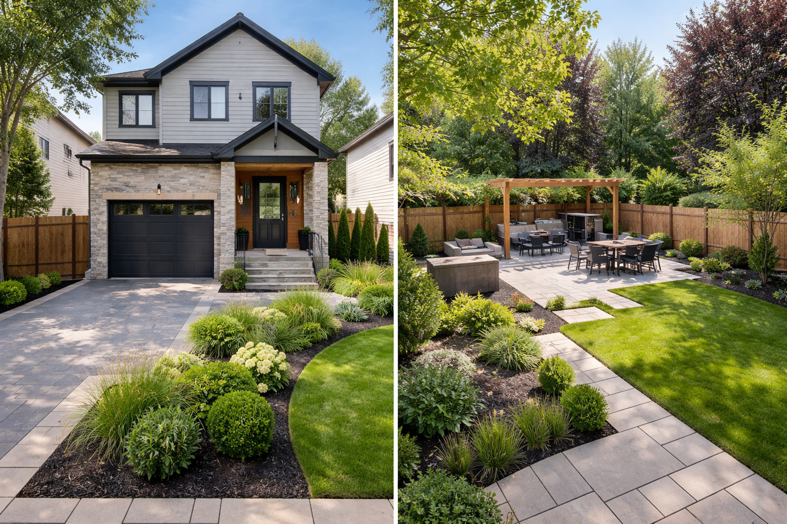 Back and front yard upgrade planning before and after in GTA