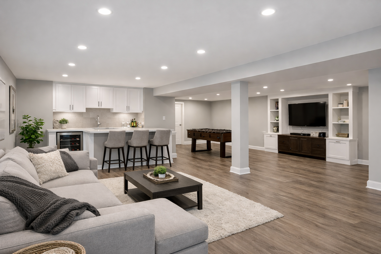 Basement renovation and finishing planning visual in GTA