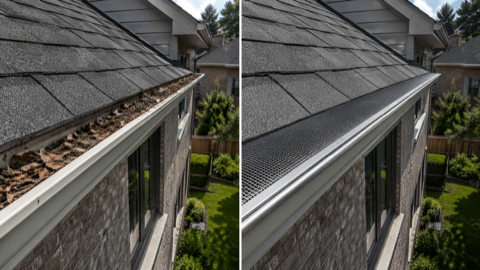 Gutter protection and exterior maintenance example in a Toronto-area property