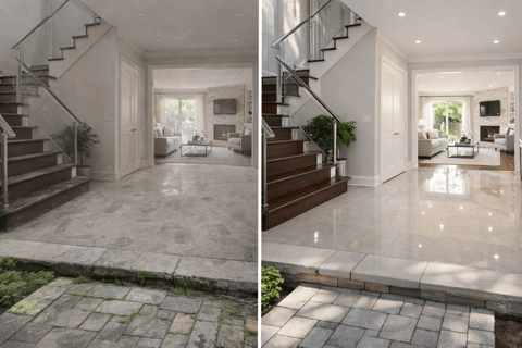 Inside/outside deep-cleaning before-and-after example for a GTA property