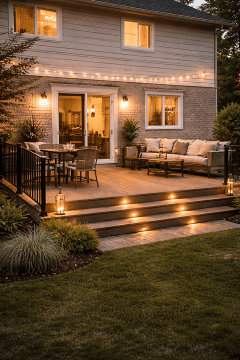 Completed backyard deck and seating upgrade at a Toronto-area property